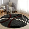 thumbnail image 5 of World Rug Gallery Contemporary Abstract Circles Design Red 6'6" Round Area Rug, 5 of 7