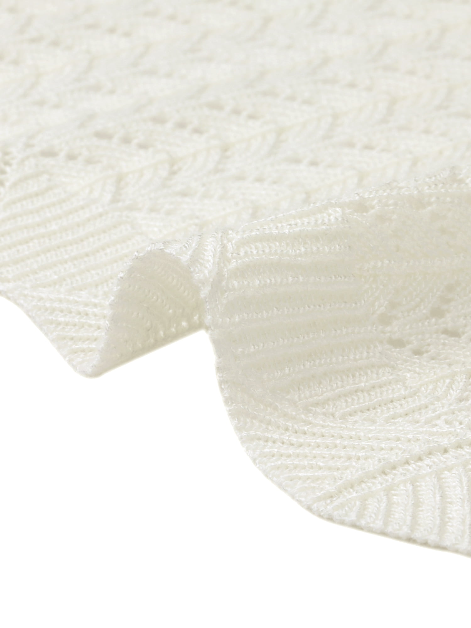 DARING DIVA Women's Crochet Bolero Shrug 3/4 Sleeve Cropped Cardigans Top S White