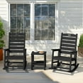 thumbnail image 5 of JUSTLET Outdoor Rocking Chair with Footrest, High Back HDPE Oversized Adirondack Slat Rocker for Patio,Garden,Lawn,Balcony, Black, 5 of 10