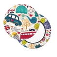 thumbnail image 2 of Balery London Symbols Fundas de asiento para taburete de bar redondo de tela de terciopelo ajustables que protegen de arañazos y manchas para sillas de 14 a 17 pulgadas.-12 inch, 2 of 7