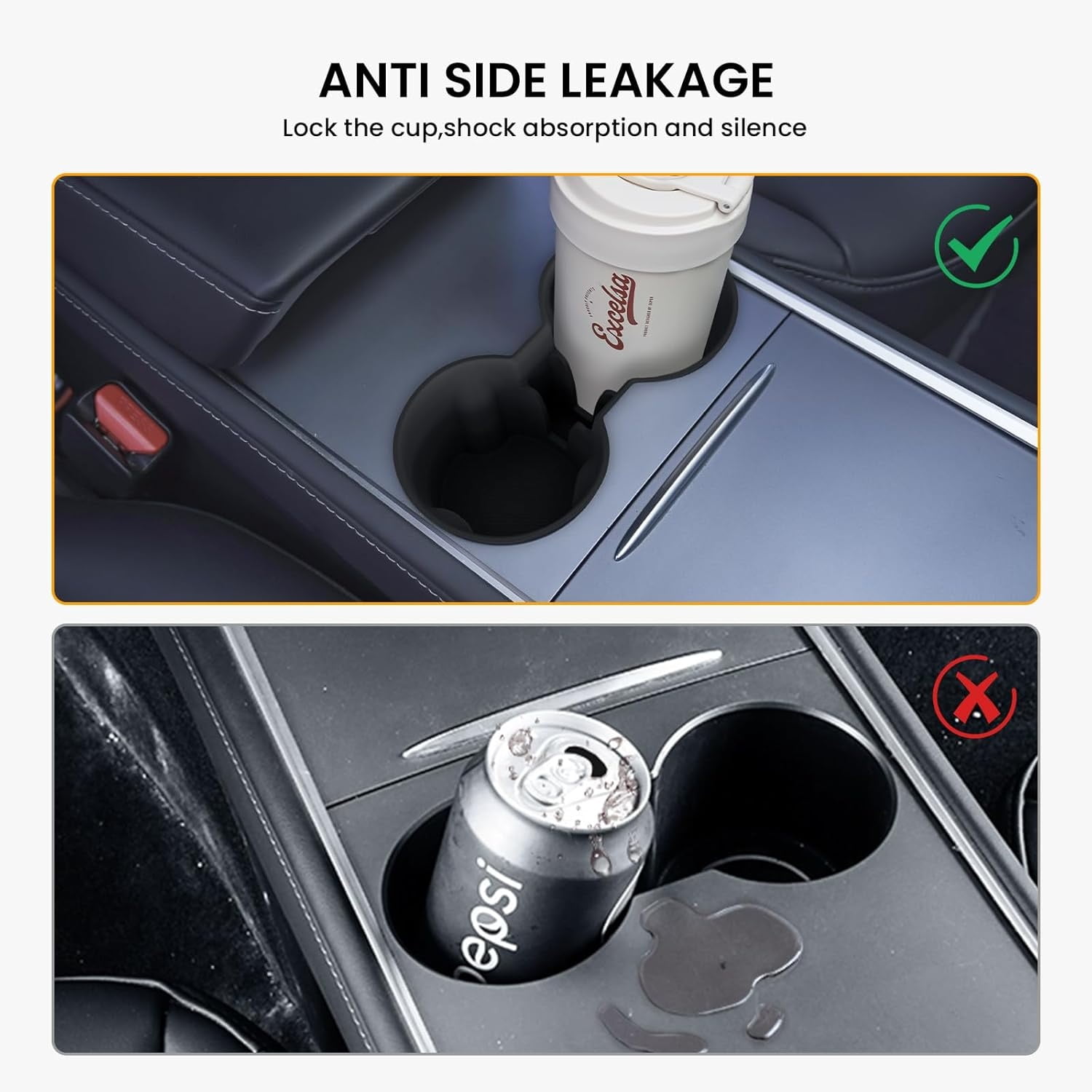 5PCS Center Console Organizer Tray for Tesla Model Y Juniper 2025 2026 Accessories Underseat Armrest Storage Cup Holder Hidden Compartment for Family Travel Kids Daily Commute Road Trips