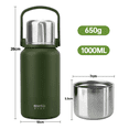 thumbnail image 2 of Termo De Acero Inox Botella De Agua Térmica Portátil 1000ml Xtellar verde, 2 of 3