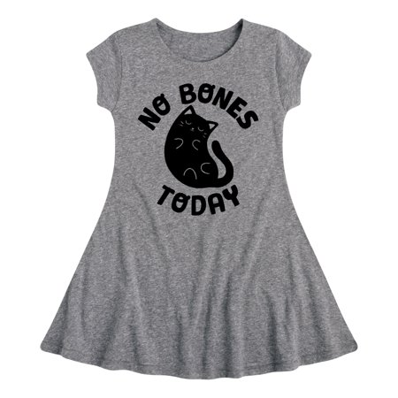 

Instant Message - No Bones Today Melty Cat - Toddler And Youth Girls Fit And Flare Dress