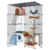 Large Cat Cage Enclosure Indoor DIY Cat Playpen Detachable Metal Wire Kennels Crate 2x3x4 Large Exercise Place Ideal for 1-3 Cat