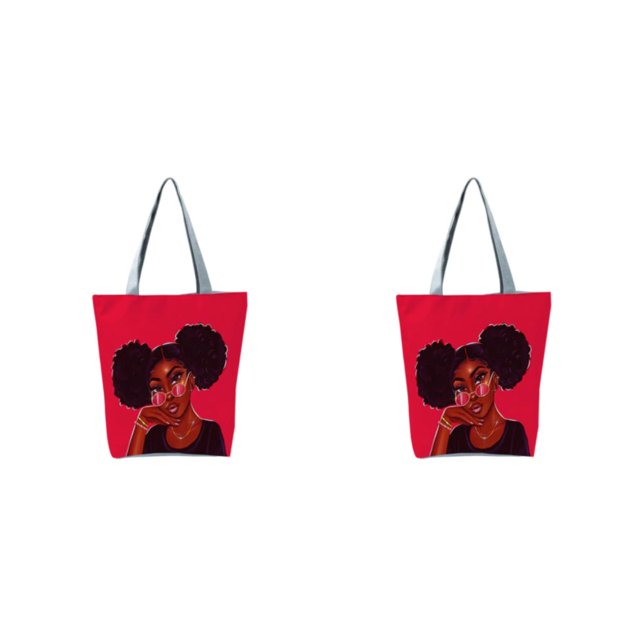 Qarigey Bolso de lona Cool Black Girl - Estilo afro Exquisita artesanía Gran capacidad Amplia aplicación Type8 NO8
