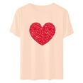 thumbnail image 4 of Tbopshirt Womens Tops,Valentine's Day T-Shirts for Women Graphic,Plus Size Tops,Women Valentines Day Heart Printed Short Sleeve T-Shirt Novelty Graphic Tops Casual Round Neck S-XXXL, 4 of 6