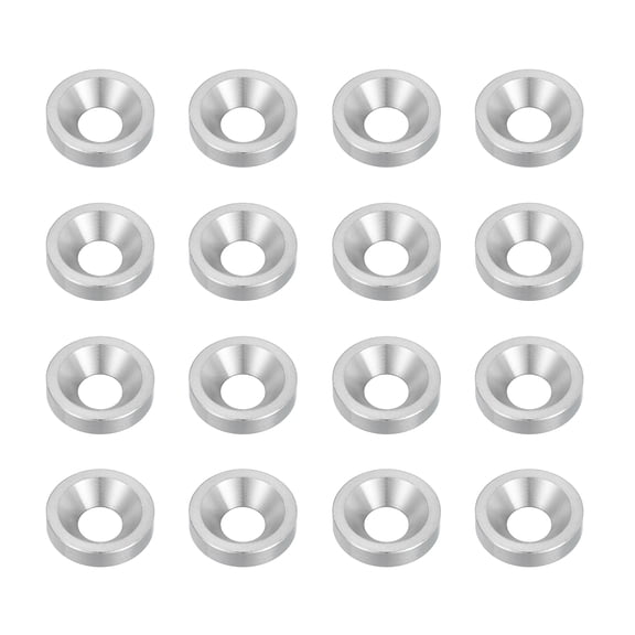 Uxcell 16 Pcs M6 Finish Countersunk Washer, 3.5x16mm 304 Stainless Steel Counterbore Head Washers Gaskets Shim for Mechanical Accessories Parts, Silver