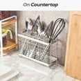 thumbnail image 3 of Utensil Holder Utensil Drying Rack Basket Holder with 3 Divided Compartments, Sturdy 304 Stainless Steel Rust Proof, 3 of 4