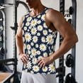 thumbnail image 5 of Cauagu Daisy Floral Print Men's Sleeveless Muscle Shirts,Tank Tops Quick Dry Workout Tank Top Gym Muscle Tee Fitness Bodybuilding T Shirt for Men-Medium, 5 of 7