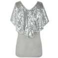 thumbnail image 4 of PrettyGuide Women's Tunic Tops Sequin Overlay Cold Shoulder Glitter Cocktail Party Blouse Top, X-Large, 4 of 5