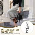 thumbnail image 4 of Uxcell Initial Letter Keychain, 1PCS Key Chain Stainless Steel, Black ( Letter F), 4 of 7