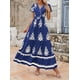 thumbnail image 4 of Vestido largo PRETTYGARDEN para mujer, verano 2025, cuello en V, estampado floral, 4 of 8