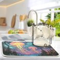 thumbnail image 2 of Yayeee Dish Drying Mat for Kitchen Counter Ultra Absorbent Easy Clean Pad 24x18", Psychedelic Jellyfish, 2 of 7