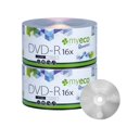 thumbnail image 1 of 100 Pack MyEco DVD-R 16X 4.7GB/120Min Silver Logo Top Write Once Blank Media Record Disc, 1 of 3