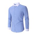 thumbnail image 3 of IYTR Mens Dress Shirts Business Casual Long Sleeve Button Down Shirts Work Office Dress Shirt (Dark Blue,XXXL), 3 of 3