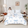 thumbnail image 4 of Castle Fairy Teens Blue Bow Knot Full Size Comforter Sets,Love Heart Print Bedding Sets, 4 of 8