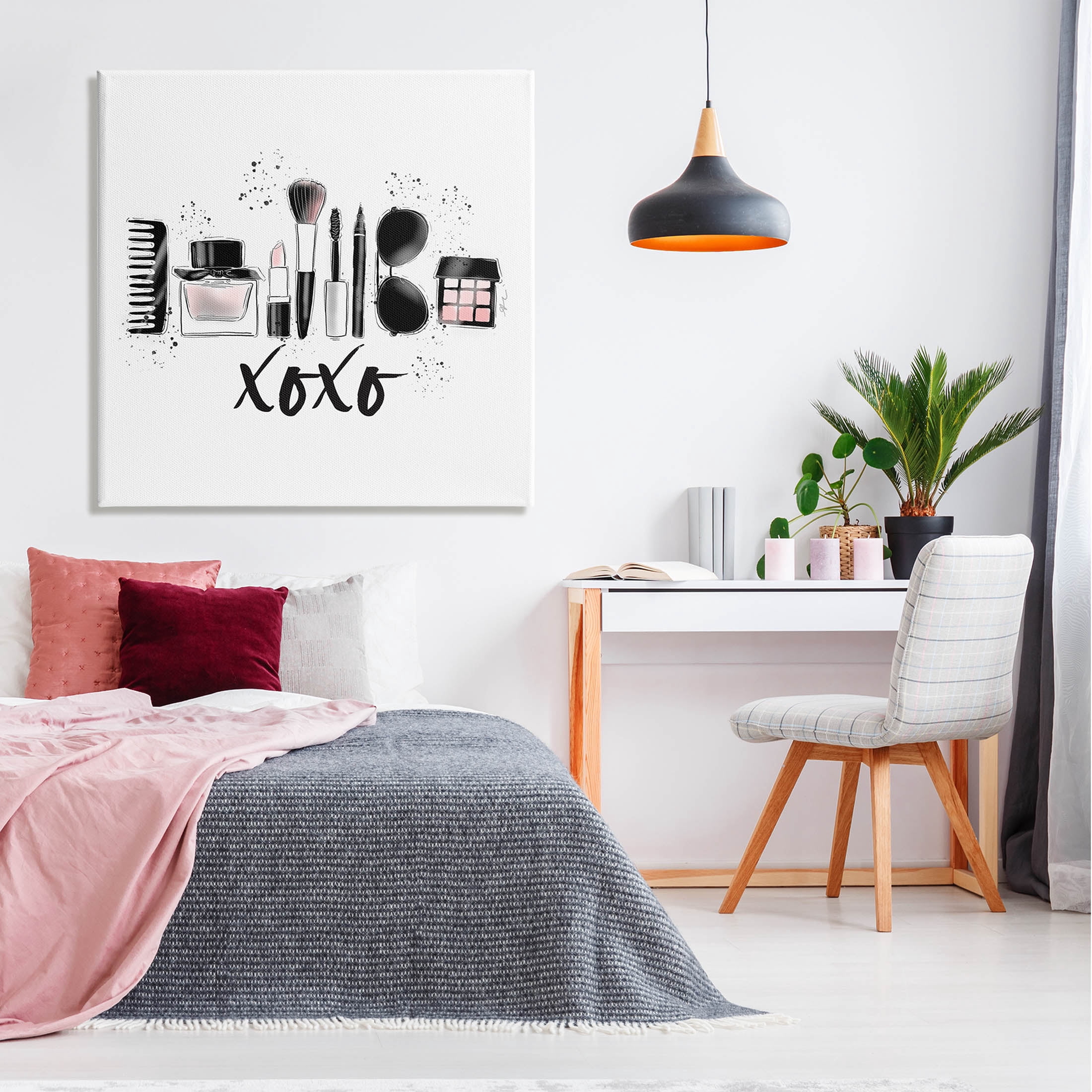 Stupell Industries Xoxo Various Glam Makeup Graphic Art Gallery Wrapped Canvas Print Wall Art, Design by Alison Petrie