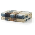 thumbnail image 6 of Tache Winter Cabin Blue Tan Farmhouse Super Soft Micro Fleece Tartan Plaid Plush Lightweight Dual-Sided Decorative Couch, Sofa, Travel, Lap, Bed Throw Blanket, 50x60 Tan/Blue, 6 of 8