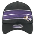 thumbnail image 2 of Men's New Era  Black Baltimore Ravens Stripes 39THIRTY Flex Hat, 2 of 5