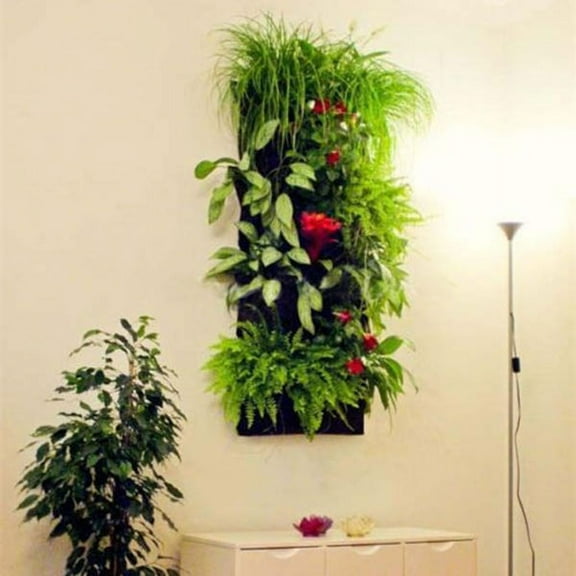 Masteelf 7-pocket Hanging Vertical Garden Planter for Walls Outdoor Indoor (Black)