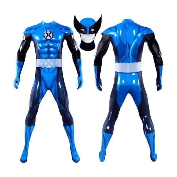 2026 New Halloween Four Element Heroes Cosplay Costume, Quad‑Guardian Team Costume Set Includes Jumpsuit with Mask and a Pair of Claws, Halloween Party Stage Performance, 160(13-15 Years)