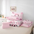 thumbnail image 6 of Erosebridal Leopard Letter O Initial Monogram Queen Bedding Sets For Cheetah Lover,Cute Bowknot 7pcs Bedding Comforter Set For Kids,Pink Reversible, 6 of 7