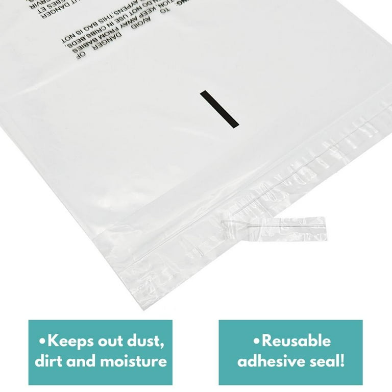 500 22 x 24 1.5 Mil Self Seal Suffocation Warning Poly Bags