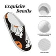 thumbnail image 5 of Daiia Halloween Ghosts And Pumpkins Print Women’s Fuzzy Slippers Memory Foam Lightweight House Shoes Cozy Loafer Flannel House Shoes-39/40, 5 of 7