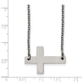 thumbnail image 3 of Stainless Steel Polished Sideways Cross Necklace 21in, 3 of 3