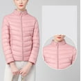 thumbnail image 4 of Olyvenn Women's Lightweight Quilted Puffer Jacket, Full Zip Casual Stand Collar Long Sleeve Winter Coat Outerwear with Pockets Pink M, 4 of 9
