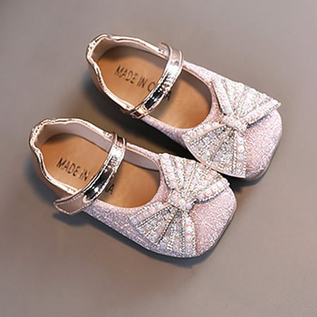 

NEGJ Toddler Infant Kids Baby Girls Bowknot Princess Shoes First Walkers Soft Shoes