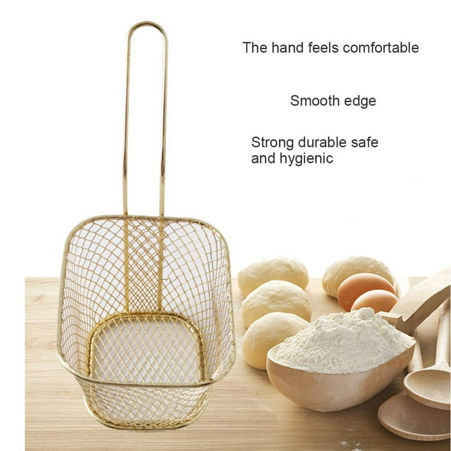 Square Frying Serving Deep Fry Basket French Fries Mesh Wire Net Strainer Kitchen Restaurant Cooking Tool