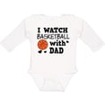 thumbnail image 3 of Inktastic I Watch Basketball with Dad Boys Long Sleeve Baby Bodysuit, 3 of 5