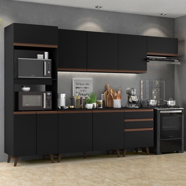Cocina Integral Completa Modular Madesa Reims 320cm Negro 04