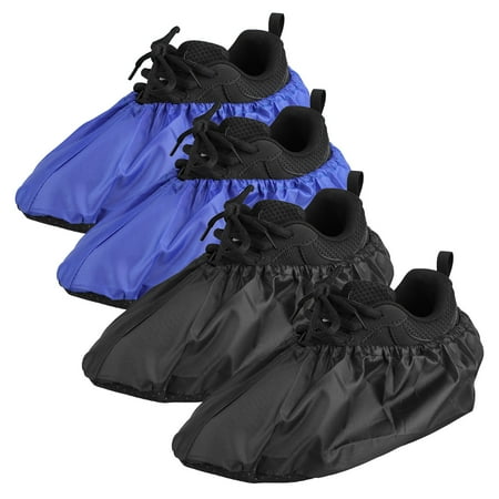Dust Boot Covers EEEkit Non Slip Shoe Covers For Household Thickened Boot Covers,Reusable & Washable,Water & Dust Resistant,Use in different clean places, gardens, show houses, offices, hospitals -2 Pairs (Black/ Blue ()