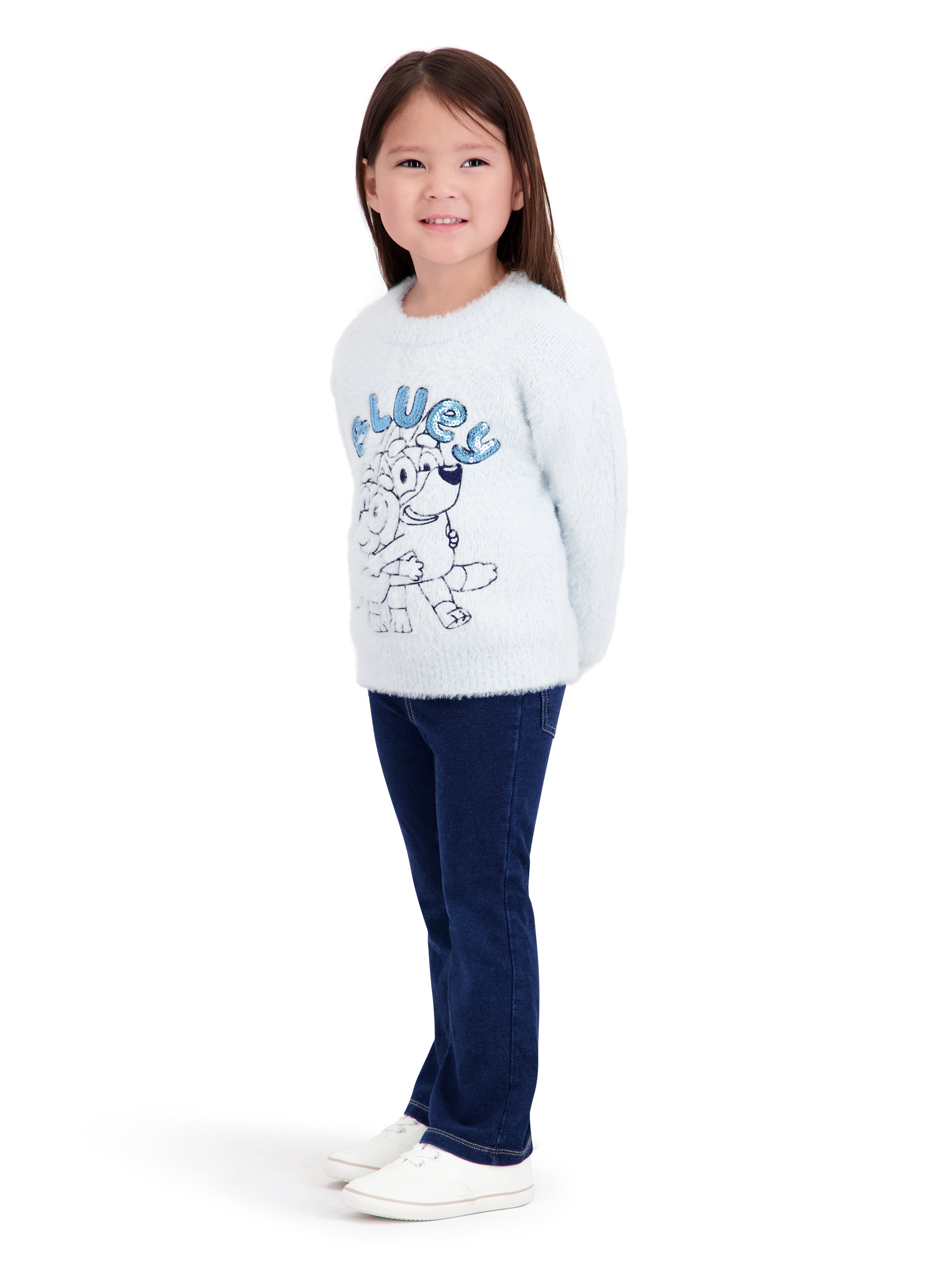 Bluey Toddler Girls Lurex Mohair Sweater, Sizes 12 Months - 5T