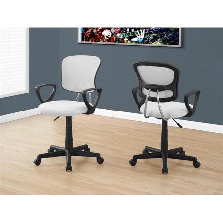 UPC: 0878218009302 | Office Chair  Adjustable Height  Swivel  Ergonomic  Armrests  Computer Desk  Work  Juvenile  Metal  Mesh  White  Black  Contemporary  Modern