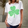 thumbnail image 4 of BLVB St. Patricks Day Shirt for Womens Cute Clover T-Shirt Shamrock Printed Shirts Short Sleeve Graphic Tees Tops White 2, 4 of 4