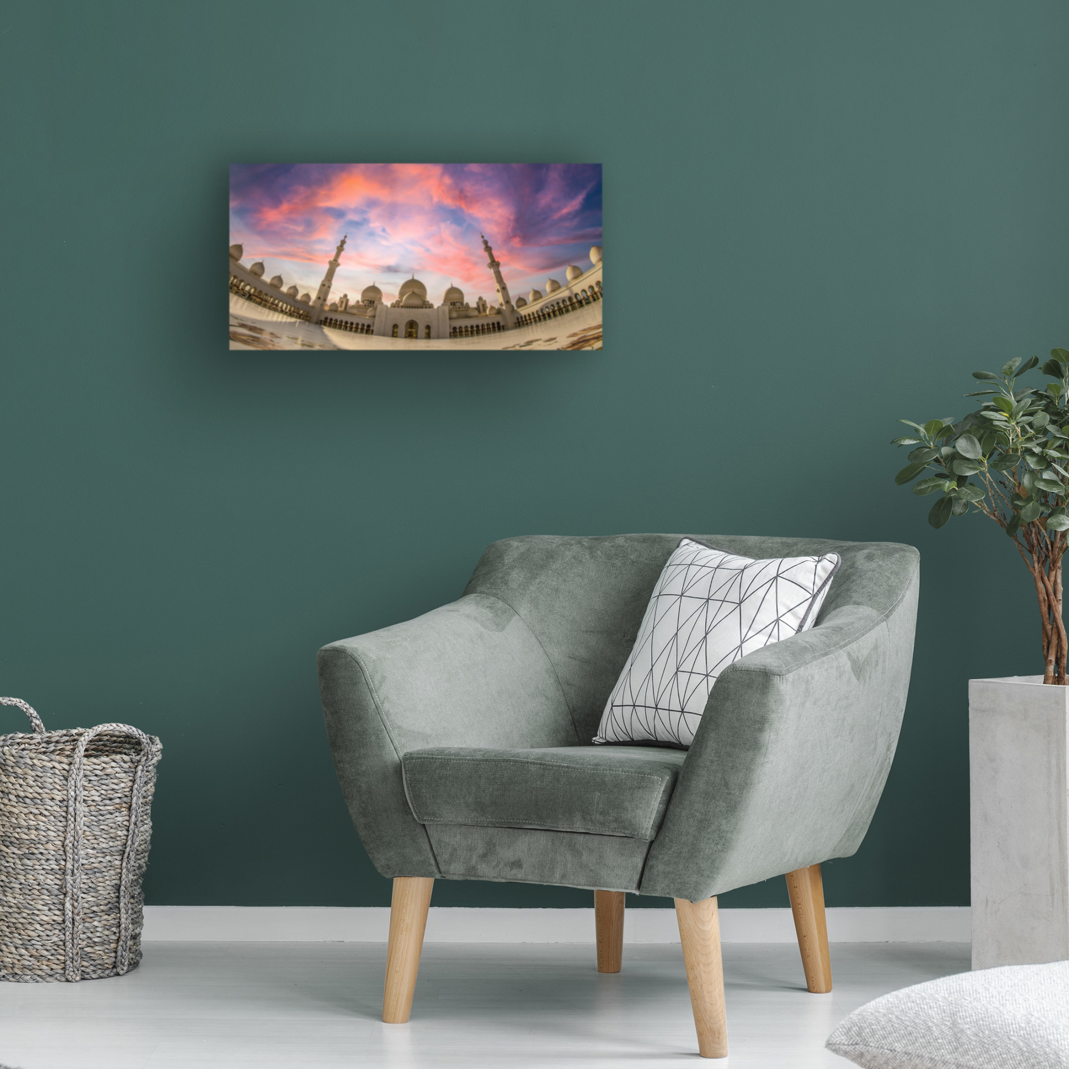 Trademark Fine Art Emil abu milad Sheikh Zayed Grand Mosque Sunset Canvas Wall Art