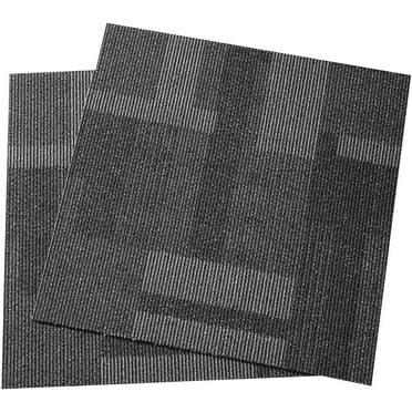 KFFKFF Carpet Squares, 24"x 24", Reusable with Attached Cushioning, Comfortable Padded Carpet Tiles, Simple DIY Installation for Living Room and Bedroom (24 Tiles, Varied Gray)