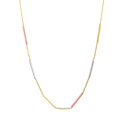 thumbnail image 1 of 10K Tri Tone Gold Stationed Bar Necklace, 1 of 1