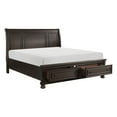 thumbnail image 2 of Casual Transitional Grayish Brown Finish 1pc Eastern King Size Platform Bed w Footboard Drawers, 2 of 4