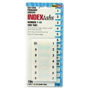 Legal Index Tabs 1/12-Cut Tabs, 1-10, White, 0.44" Wide, 104/Pack