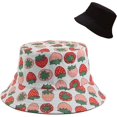 thumbnail image 1 of Sombrero de cubo unisex impreso reversible de doble cara al aire libre sombrero para el sol para mujeres hombres adolescentes verano, 1 of 2