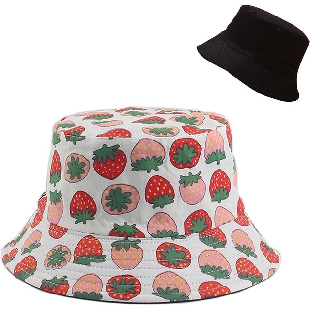 Sombrero de cubo unisex impreso reversible de doble cara al aire libre sombrero para el sol para mujeres hombres adolescentes verano