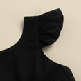 thumbnail image 3 of Filles Tout-Petits Voler Manches Robe Maille Fil une Pièce Jupe Sans Manches Princesse une Ligne Robe Noire 3-4 Ans, 3 of 6