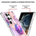 thumbnail image 4 of Designed for Samsung Galaxy S24 Ultra Marble Case, Ultra Thin Girls Women Polished Plating Flexible Soft TPU IMD Protective Case Cover for Samsung Galaxy S24 Ultra - Lightpurple, 4 of 5