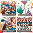thumbnail image 3 of Clown Design Carnival Banner Elephant  Circus Display Colorful Balloons Striped Tent Welcome Backdrop for Carnival Party Circus Event Welcome Celebration, 3 of 8