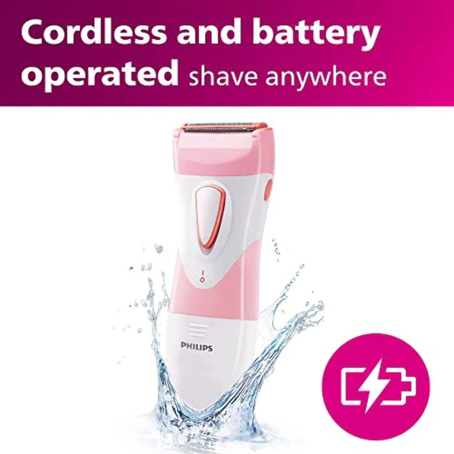 Philips SatinShave Essential Women's Electric Shaver for Legs, Cordless Wet and Dry Use (HP6306) - image 4 of 7