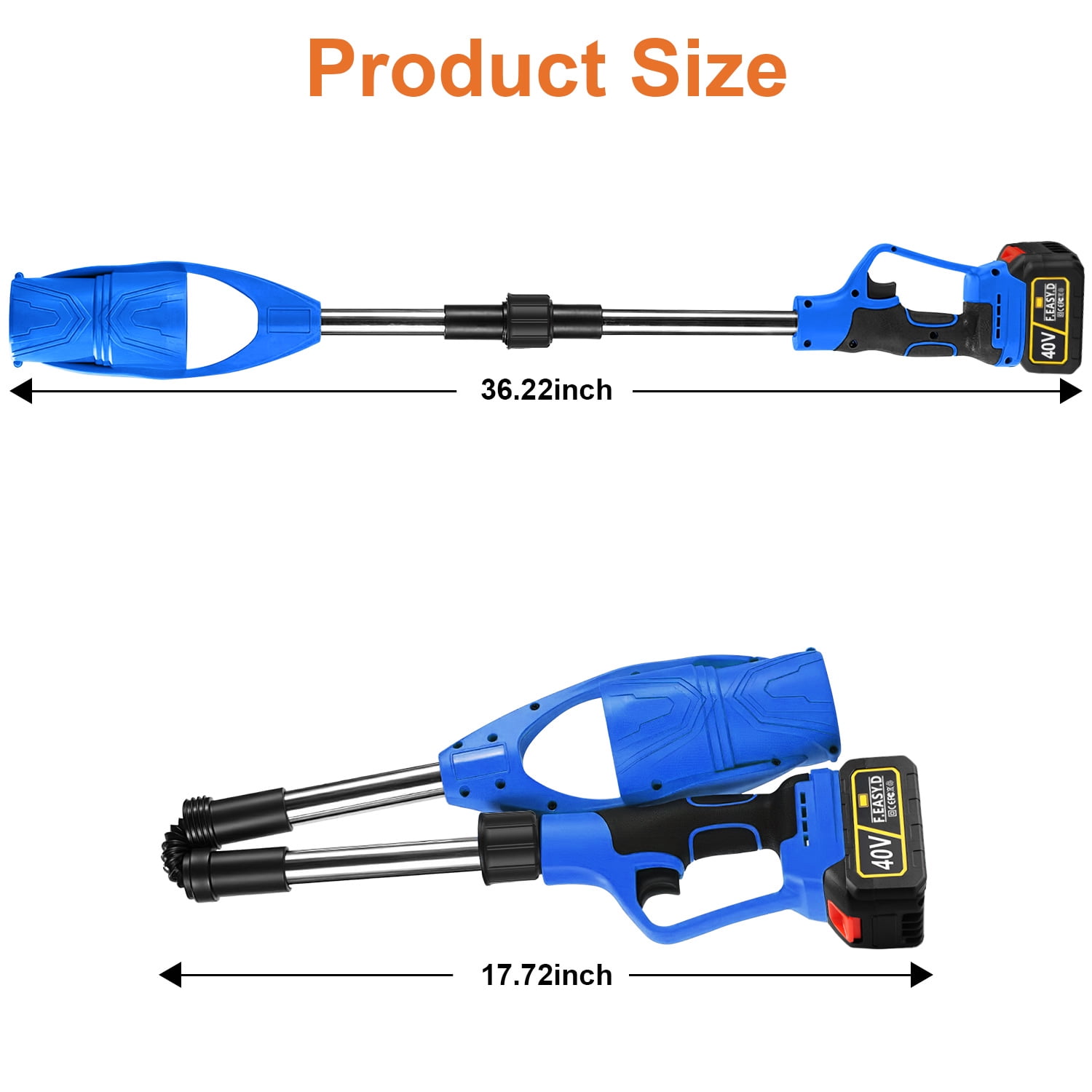 40V Cordless Leaf Blower,AILKIN High Speed Foldable Air Leaf Cleaner,Lightweight Mini Handheld Rechargeable Electric Cordless Leaf Blowers with Battery and Charger for Garden,Patio,Home,Yards,Blue